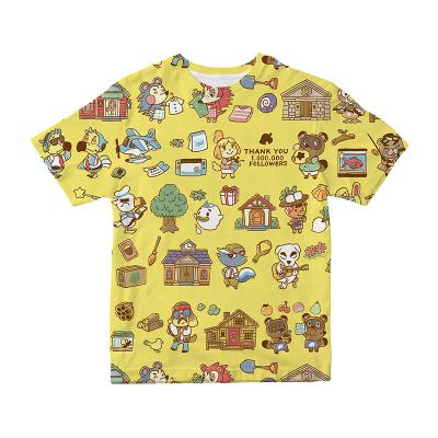 China New Animal Crossing anti-shrink boy and girl 3D T-shirt printing children's animation Harajuku fashion casual short-sleeved T-shirt for sale