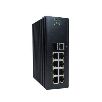 China 10 Ports Industrial Ethernet Switch Managed 10M / 100M / 1000M DC 12V - 58V for sale