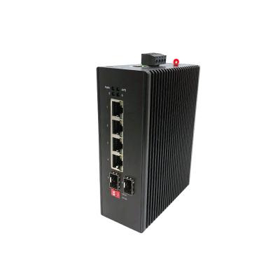 China El interruptor industrial de Ethernet del soporte de la pared manejó el puerto 48V - 54V DC del interruptor 6 del gigabit en venta