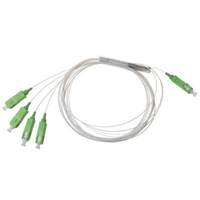 China PLC Fiber Optic Splitter FTTH Steel Tube Lgx 1x2 1x4 1x8 1x16 Plug In Splitter for sale