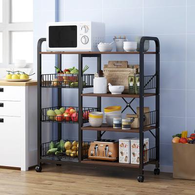 China Viable Organizer Microwave Oven Rack Shelves Smart Home Kitchen Storage Stand for sale