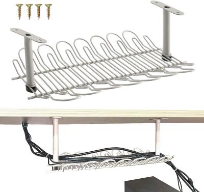 China Multifunctional Under Desk Wire Management Rope Cable Tray Organizer with Screw for sale