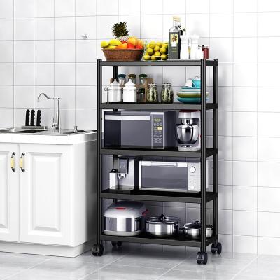 China Sustainable Multilayer Stainless Steel Kitchen Storage Shelf / Rack With Caster Wheels for sale