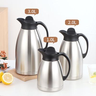 China Sustainable Wholesale Stainless Steel Water Coffee Teapot Double Wall Coffee Thermos Drinking Thermal Carafe for sale