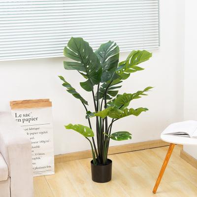 China High Quality Potted Celebration Artificial Plants Monstera Deliciosa Turtle Leaf Potted for sale