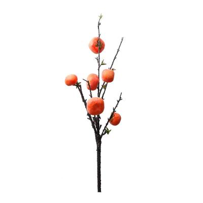 China Hot Selling Artificial Fruit Branch Persimmon Celebration Simulation Plants Artificial Fruits for sale