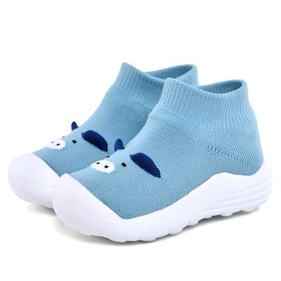 China Anti-odor warm children's fabric knitting shoes and pig indoor anti-slip baby bumps shoes for sale