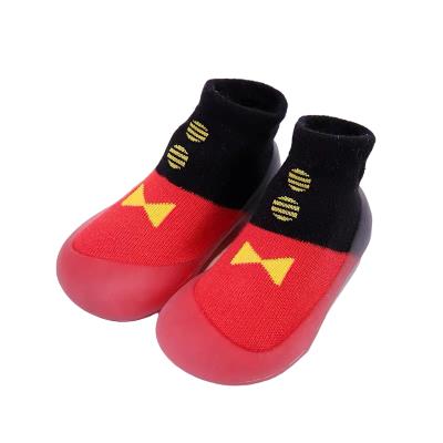 China 2021 Anti-odor baby sock shoes sole shoes factory rubber knitted fabric indoor knitting baby bumps shoes for baby with rabbit for sale