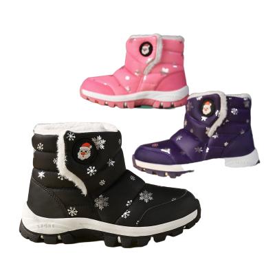 China Waterproof 2021 Winter Santa Holiday Waterproof Plush Boots Snow Boots Christmas Kids Size 26-37 Girls Shoes for sale