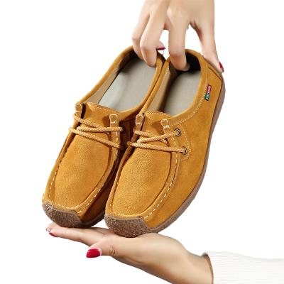 China Quick-drying Large Retro Hot Selling Lace Plush Women's Flat Casual Leather Shoes for sale