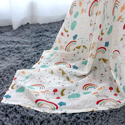 China Super Hot Unique Design Amazon Soft Touch Printed Muslin Blanket Anti-pilling for Baby Shower Gift for sale