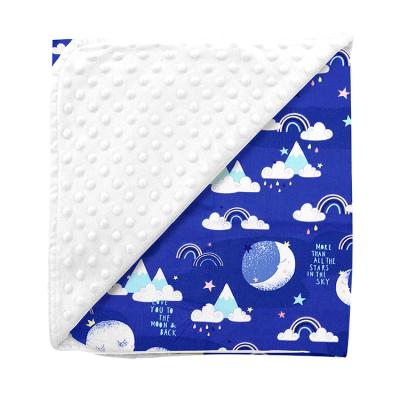 China Custom Double Knitted Minky Newborn Baby Anti-pilling Wrap Blankets Wholesale for sale