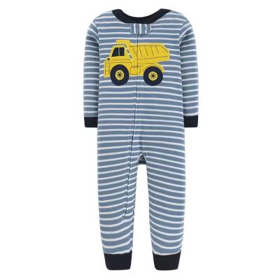 China 2021 New Arrival Babies Boy Soft Fit Cotton Cute Footed Pajamas Snug Fit Overalls Zipper Front Romper for sale