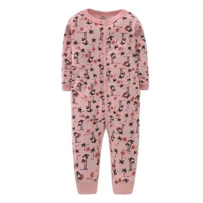 China Premium Quality Breathable Washable Soft Touch Machine Printing Cute Pajamas Elastic Newborn Infant Baby Boy Girl Romper Outfits for sale