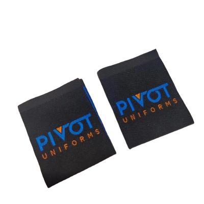 China Sustainable Woven Apparel Accessories Label Apparel Labels Customized High Quality And High Density Center Fold End Pleat Garment Labels for sale