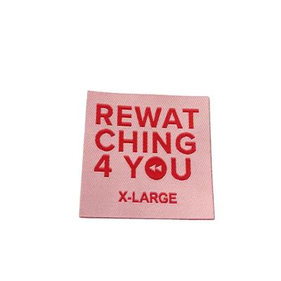 China Sustainable High Quality Fashion Clothing Brand Label Custom Woven Apparel Label With Glue Backing for sale