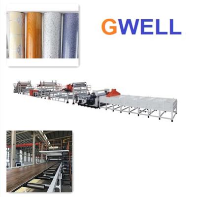 China PVC Wide Floor Leather making machine Parquet Flooring Production Line 400kg H for sale