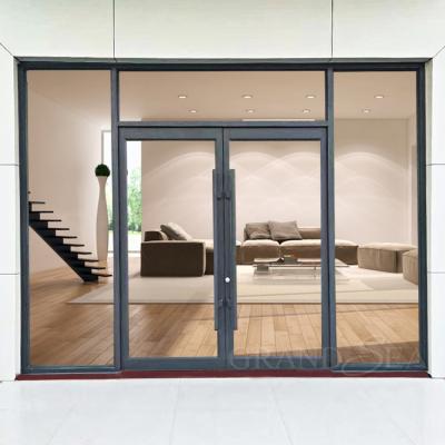 China Modern Aluminum Commercial Double Glass Panels Doors Aluminum Interior Glass Swing Door for sale