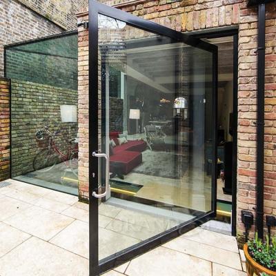 China Chinese wholesale high quality sound insulation aluminum glass pivot door for sale garden pivot entry doors for sale