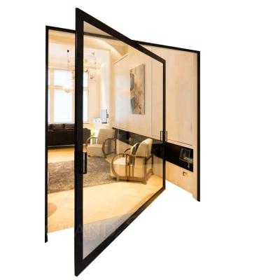 China Luxury Modern Aluminum Pivot Glass Doors Main Entrance Sound Insulation Double Glass Sliding Doors for sale