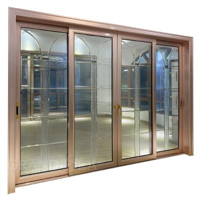 China Magnetic Screen Customs Office Use Modern Aluminum Windows And Interior Sliding Glass Doors Patio Doors for sale