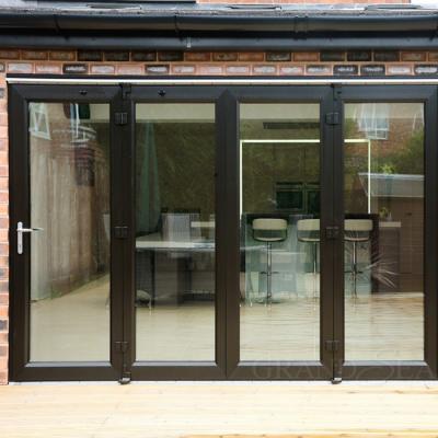 China Modern House Use Popular Aluminum Alloy Doors And Windows Bifold Glass Door for sale