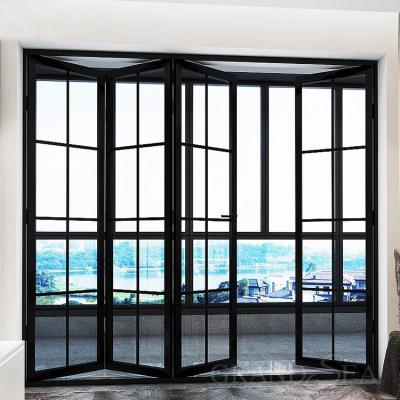 China Modern Commercial System Aluminum Exterior Glass Folding Doors For Kitchen Use for sale