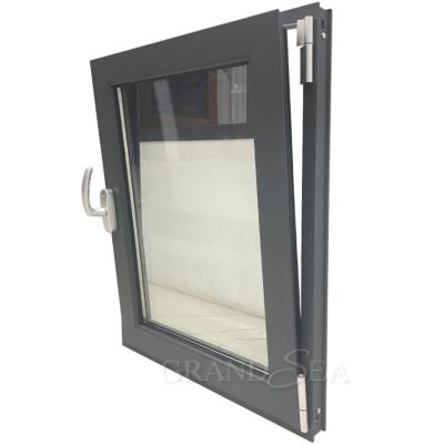 China Factory Custom Triple Folding Screen Double Glazing Gray Thermal Break Up Aluminum Aluminum Tilt And Turn Window Roller Shutter Window for sale