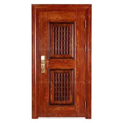 China Modern Anti-theft Security Modern Interior Strong Steel Front Metal Use House Steel Doors for sale