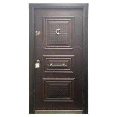 China Modern bulletproof door wholesale and retail wooden armored door, modern simple design, one and half steel frame security door for sale