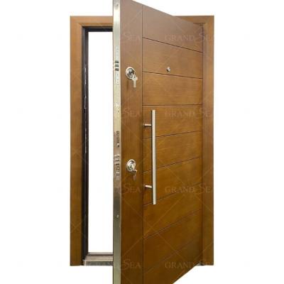 China Modern Bulletproof Wood Fire Door House Fire Rated Exterior Doors Good Quality Security Resistant Wood Entrance for sale