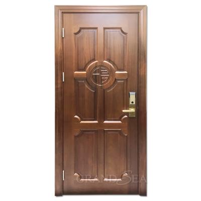 China Residential Interior Modern Wooden Doors Main Door Simple Design Heat Insulation Use Wood Door For Home for sale