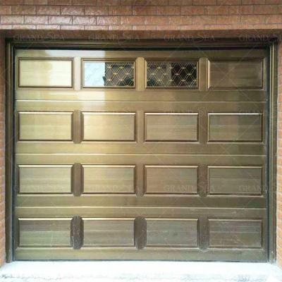 China Easily Assembled\High Quality Custom Steel Automobile Roll Up Garage Door With Small Pedestrian Door With Frosted Glass Windows for sale