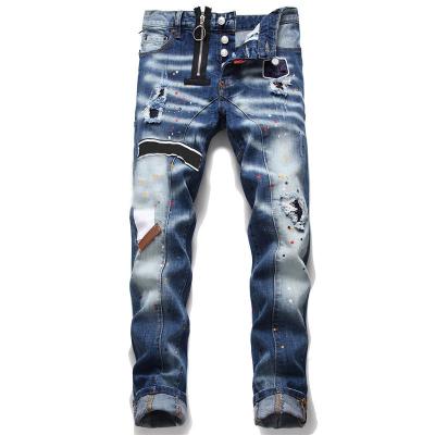 China Viable China factory custom wholesale made high quality mens jeans popular mens jeans ripped skinny denim pants for men for sale