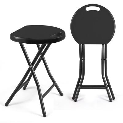 China Foldable Plastic Folding Round Frame Legs Stool Bar Stool Living Room Furniture With Modern Heavy Duty Steel Plastic Step for sale