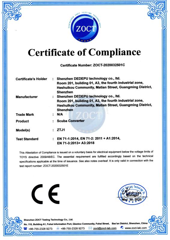 CE - Shenzhen Dedepu Technology Co., Ltd.