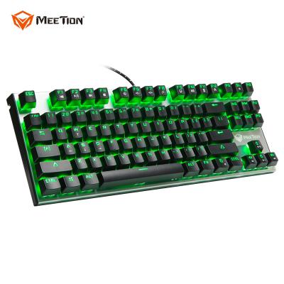 China Wholesales Shenzhen Meetion RGB JIXIAN Blue Switch 87 Keys Arabic laser Mechanical Gaming Keyboard for sale