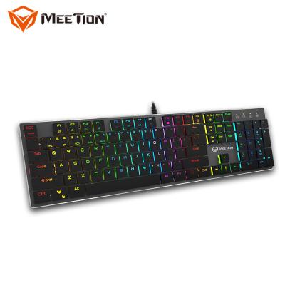 China MEETION MK80 Latest Technology Manufacturer Thin Usb Led Light Backlight Rgb Metal Keyboard For Gamer Keyboard for sale