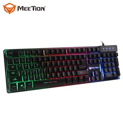 China 2019 Hot Sales Rainbow Backlit Membrane Gaming Keyboard with Metal Base for sale