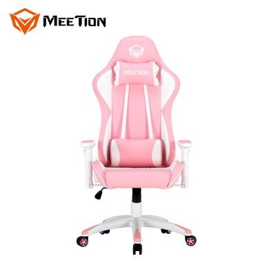 China Silla de cuero ergonómica linda barata al por mayor del juego de la PC del rosa de la silla del ordenador del juego del Recliner del eslabón giratorio de la oficina del estilo que compite con 2020 en venta