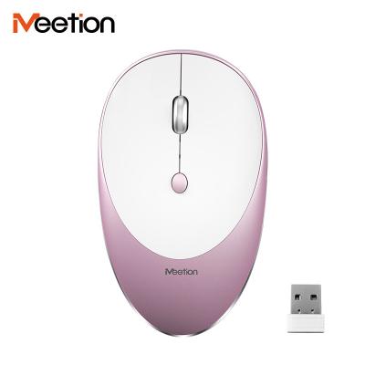 China MEETION R600 Pink Laptop Computer 2.4g Optical Slim Mute Silent Rechargeable Wireless Mouse With Micro Usb for sale