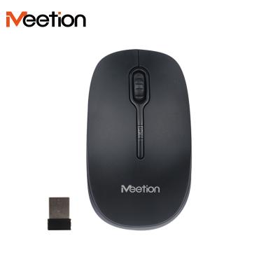 China Promotional Meetion Brand Both Hands 5 Colors Slim Laptop 2.4G Optical Wireless Mouse for sale