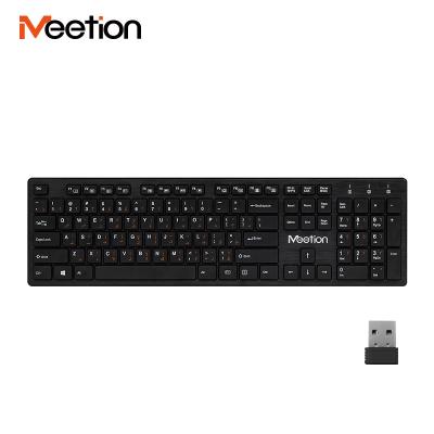 China MEETION WK841 Low Price Black Fashion Ultra-Thin 2.4Ghz Wireless Fullsize Multi-Media Stylish Computer Keyboard For Girls for sale