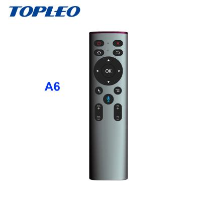 China Topleo Factory wholesale A6 NANO usb 6-Axis Somatosensory voice search fly air mouse remote control for sale