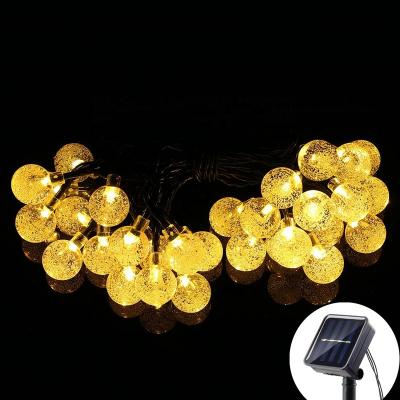 China Waterproof + Outdoor Solar String Lights PIR Motion Sensor Solar Light 20ft Waterproof Fairy Crystal Bubble Ball Light 30 LED for Christmas Holiday Party Decoration for sale