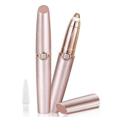 China Fashional Eyebrow Trimmer Premium Portable Painless Battery Operated Electric Eyebrow Hair Removal Trimmer With Led Light for sale