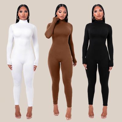 China Breathable 2021 Women Nine Piece Slim Fit Fitness Solid Color Sports Playsuit Women Jumpsuit for sale