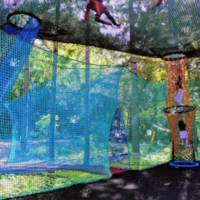 China Colorful Douli customizable outdoor colorful rope crocheted treetop net adventure playground for children and adults for sale