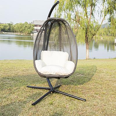 China Outdoor High Quality Waterproof Thick Hammock Patio Furniture Rattan Single Seat Cushion Egg Hanging Chair Super Comfortable Swings for sale