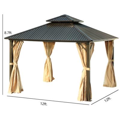 China Easily Assembled Aluminum Garden Gazebo Outdoor Aluminum Gazebo Easy Assembly Required With Aluminum Roof for sale